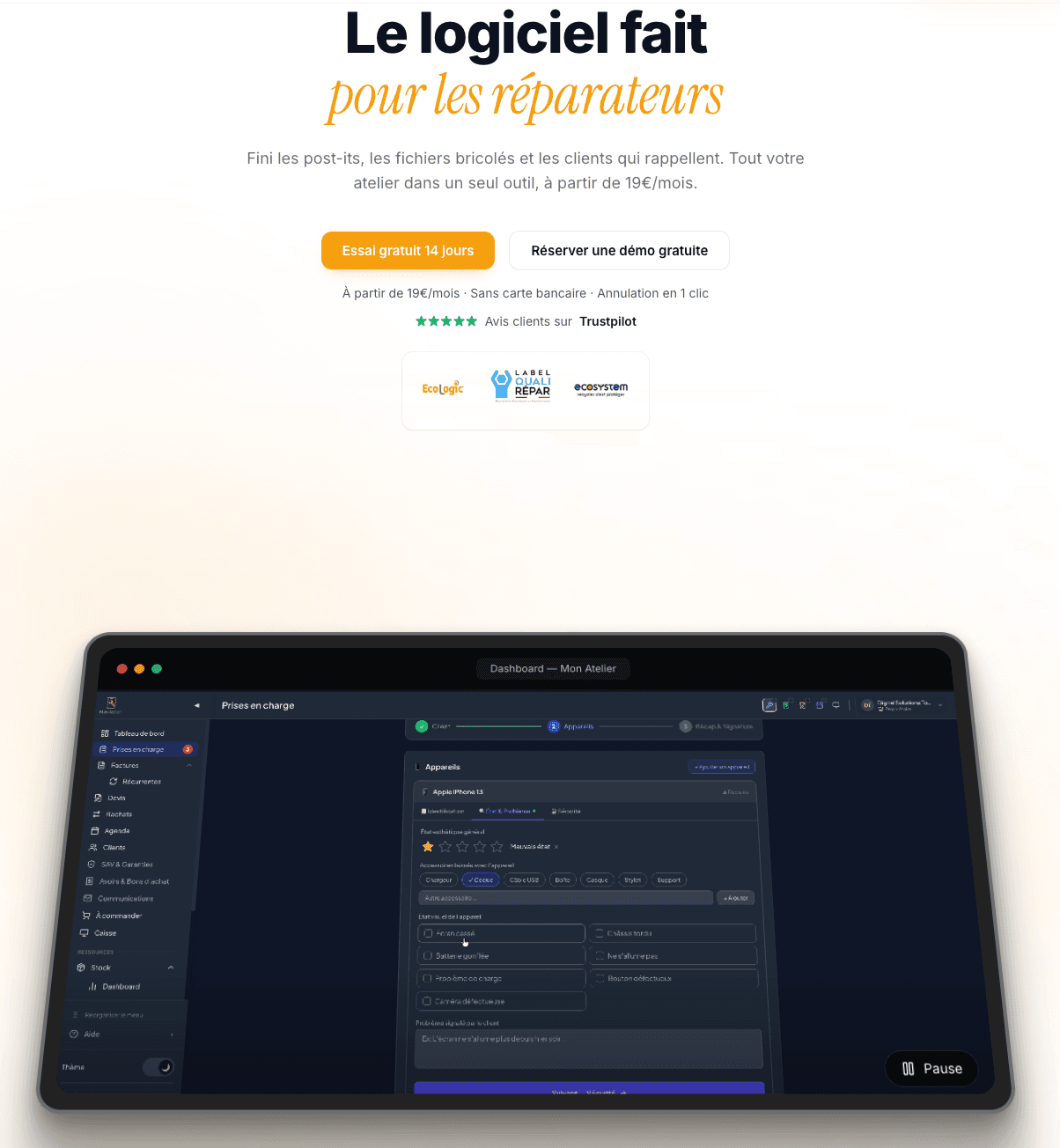 Capture d'écran de monatelier.net